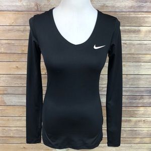 nike dri fit v neck women's long sleeve